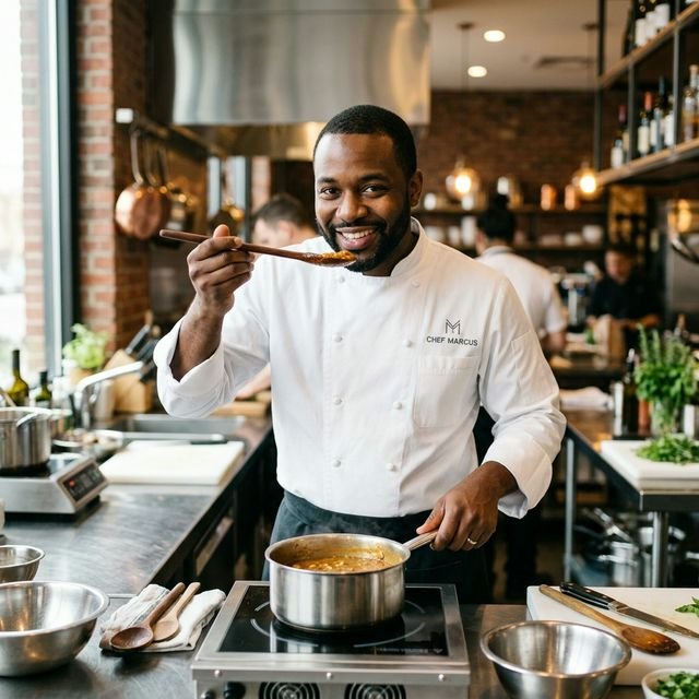 Makuma Cuisine chef preparing African catering in Crawley